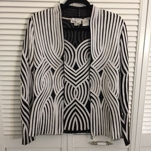 Women’s dress jacket with sleeveless shell.